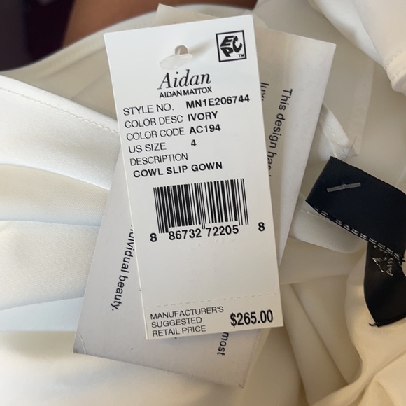 Aidan mattox Crystal Strap Satin Gown NWT - Picture 8 of 8